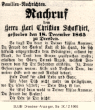 Papiermühle Dresden, Nachruf aus der Sammlung von Dr. Harald Schaffhirt, Dresden