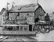 Sägemühlengebäude der Schmelzmühle, Blick Richtung Elbe, um 1839